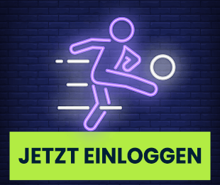 neon fussballspieler mit einloggen button